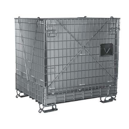 Dostępna jest również opcja z wypełnieniem z płyty PP. Mesh container with dimensions of the EUR- pallet in the base. Available is also option with a PP board filling.