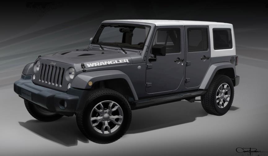 JK Edition (ostateczna wersja w przygotowaniu) Bazuje na wersji Sahara Zestaw dachów: Hard Top w kolorze nadwozia + Soft Top Premium Czarna miękka