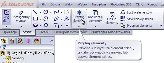 Szkic okręgu (rys. 12) został wykonany, ale nie nadaje się na Wyciągnięcie, bo jego górna połowa znajduje się "w powietrzu".