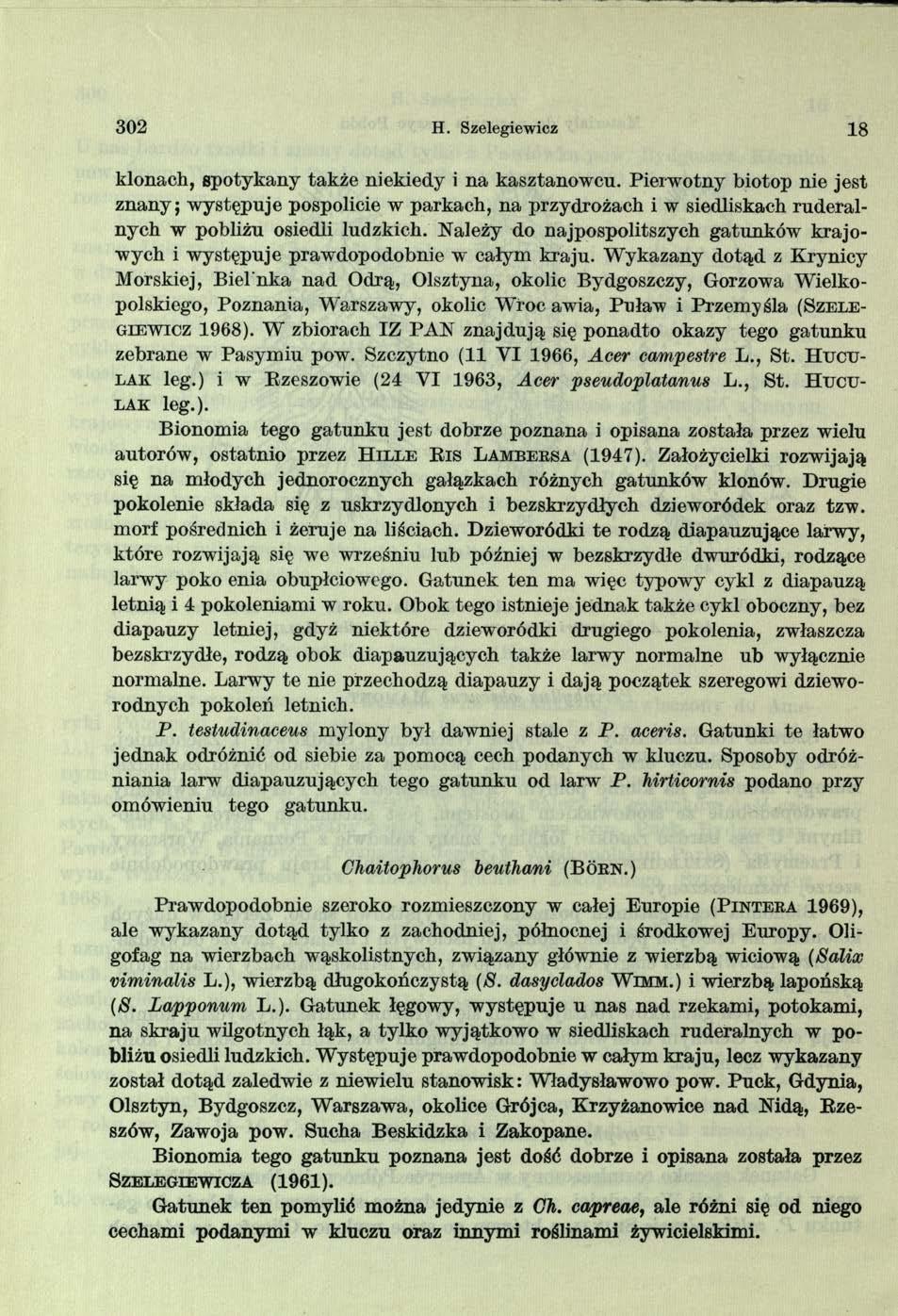 3 02 H. Szelegiewicz 18 klonach, spotykany także niekiedy i na kasztanowcu.