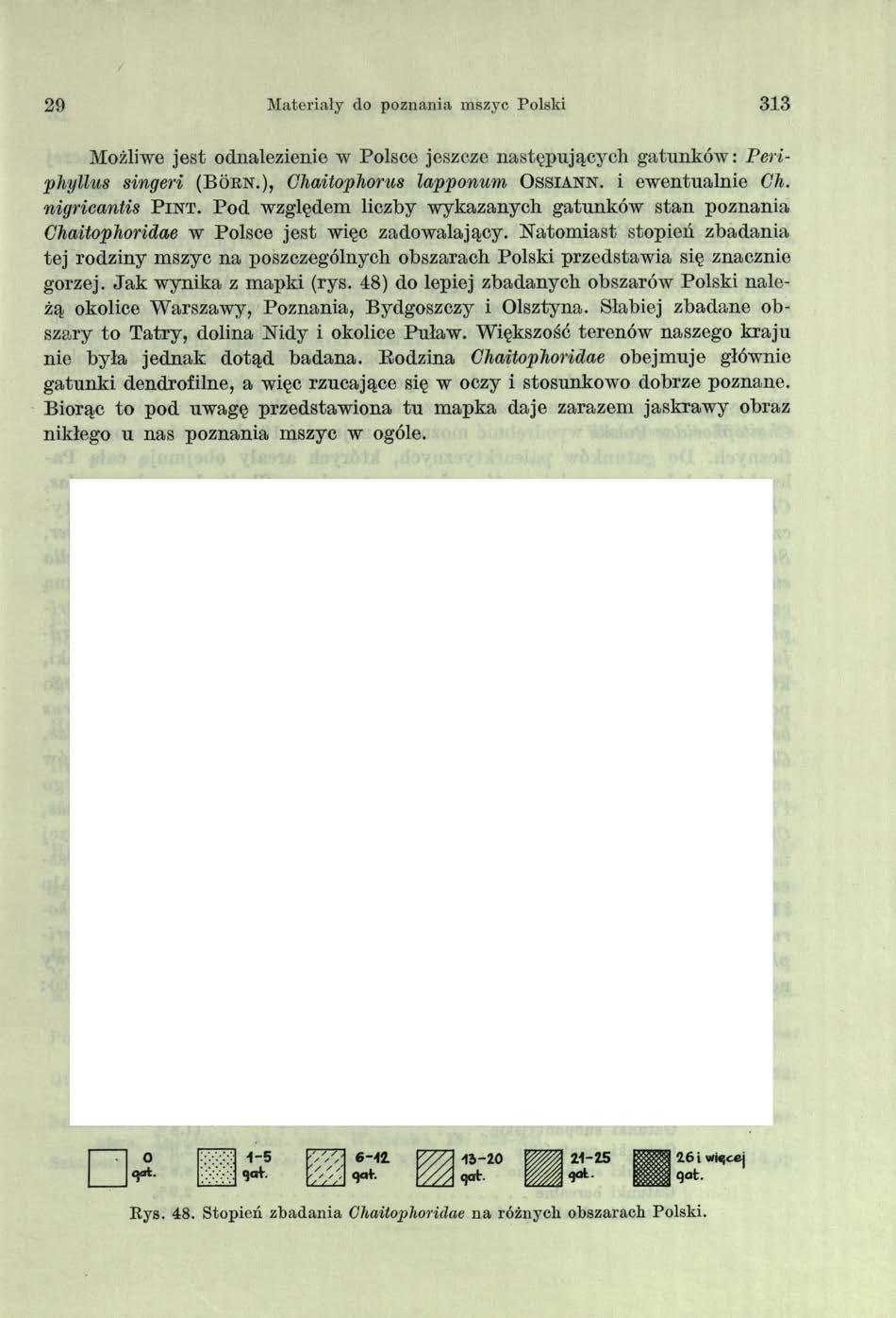29 Materiały do poznania mszyc Polslti 313 Możliwe jest odnalezienie w Polsce jeszcze następujących gatunków: Periphyllus singeri (B o rn.)? Chaitophorus lapponum O s s ia n n. i ewentualnie Gh.