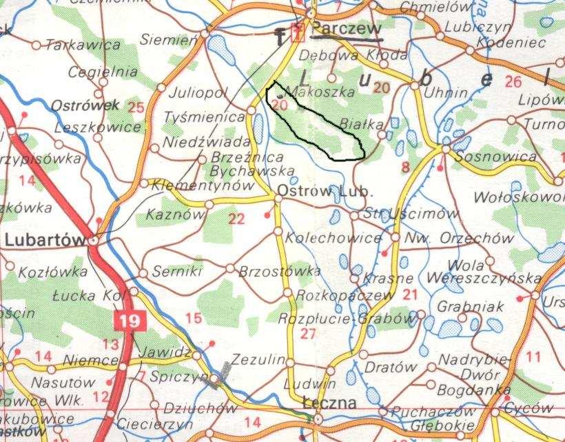 ANALIZA ZALEśNOŚCI ZAPASU WODY W WARSTWIE KORZENIOWEJ GLEBY 4 Rys.. Lokalizacja obiektu OchoŜa Fig.