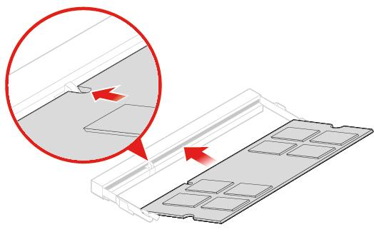 Rysunek 72. Instalowanie modułu pamięci Rysunek 73. Mocowanie modułu pamięci zatrzaskami 6. Zainstaluj z powrotem usunięte części. Wymiana części: patrz Kończenie wymiany części na stronie 56.