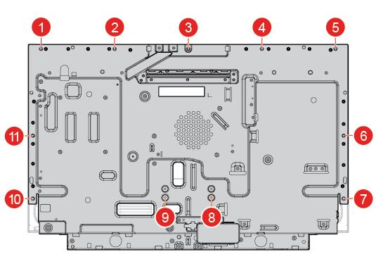 Wymiana panelu LCD Uwaga: Nie wolno otwierać komputera ani próbować go naprawiać przed zapoznaniem się z Podręcznik z ważnymi informacjami o produkcie. 1. Zdejmij podpórkę komputera.