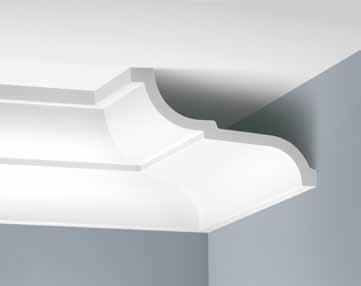 T-LS-LGG-31-101 LISTWA GZYMSOWA GŁADKA 2400 mm SMOOTH CORNICE MOULDING 2400 mm КАРНИЗ ПОТОЛОЧНЫЙ ГЛАДКИЙ 2400 мм 210 mm 130 mm