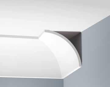 2400 мм 125 mm T-LS-LGG-35-101 178 mm T-LS-LGG-36-101 216 mm LISTWA GZYMSOWA GŁADKA 2400 mm SMOOTH CORNICE MOULDING 2400 mm