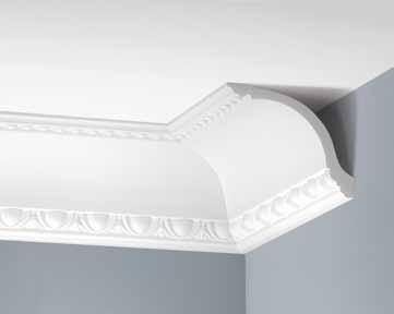 T-LS-LGZ-01-101 85 mm T-LS-LGZ-02-101 / T-LS-LGZ-02F-101 65 mm LISTWA GZYMSOWA ZDOBIONA 2400 mm ORNAMENTED CORNICE MOULDING 2400 mm КАРНИЗ ПОТОЛОЧНЫЙ С ОРНАМЕНТОМ 2400 мм 87 mm LISTWA GZYMSOWA