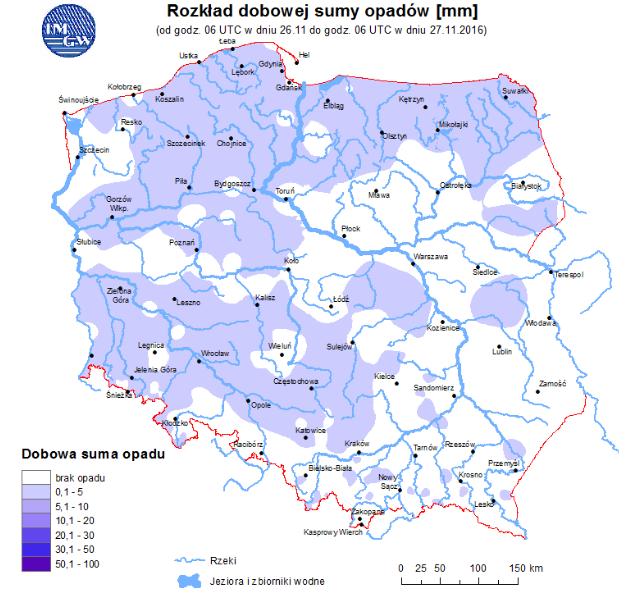 rzekach Polski Rozkład dobowej sumy