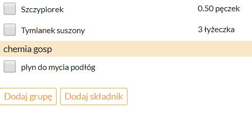 Dodawanie swoich produktów do listy zakupów. By Twoja lista zakupów była pełna, skrojona na Twoje potrzeby, możesz dodać dowolną grupę produktów np. chemia gospodarcza.