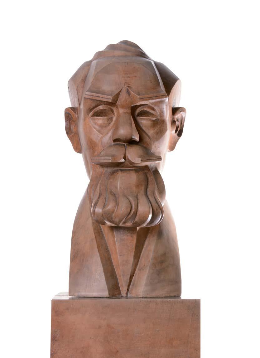 35 32 Zbigniew Dunajewski (1907-1966) Głowa mężczyzny technika: drewno wysokość z podstawą: 45 cm szerokość: 18,5 cm