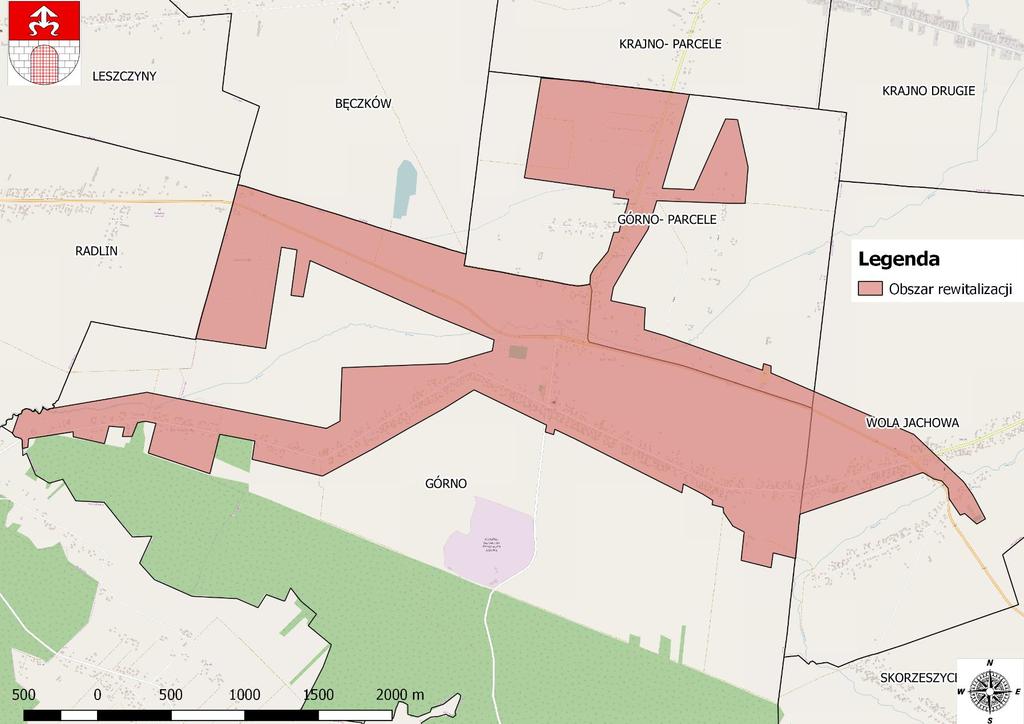 Mapa 12 Granice wyznaczonego obszaru rewitalizacji na terenie Gminy