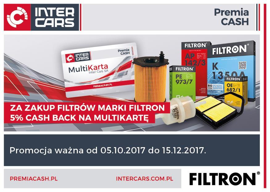 Filtron - 5% CASH BACK Za zakup filtrów