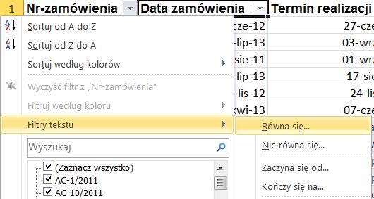 Powinny ukazać się 1124 rekordy. 24. Wyczyść filtr. 25.