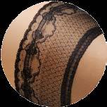 Sheer matt with elastic decorative lacing featuring. The stockings perfectly fit the body curves, and the fine silicone strip on the lacing keeps the stockings in place.