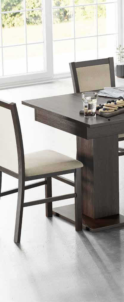 Niekonwencjonalne wzornictwo, estetyka i precyzja wykonania wszelkich detali sprawiają, iż przedstawiona kolekcja stołów i krzeseł daje nieograniczone możliwości meblowania wnętrz dostosowanych do
