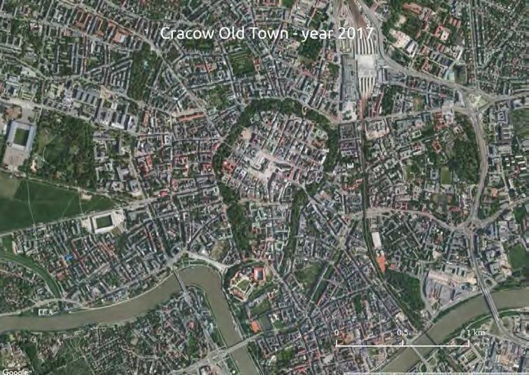 Forested areas in Cracow (1985-2017)