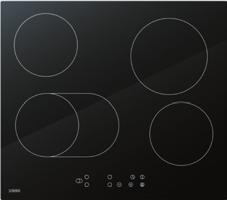 cm płyta ceramiczna BG1 4 pola ceramiczne, w tym 1 poszerzane pole-brytfanka sterowanie sensorowe 9 poziomów mocy możliwość podłączenia na 230 V blokada sterowania Timer automatyczne wyłączanie