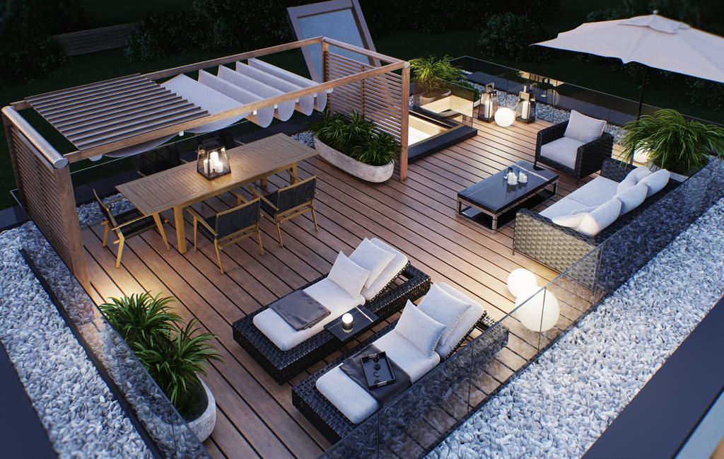 Opcjonalny taras na dachu to możliwość stworzenia dodatkowej przestrzeni do relaksu i wypoczynku.
