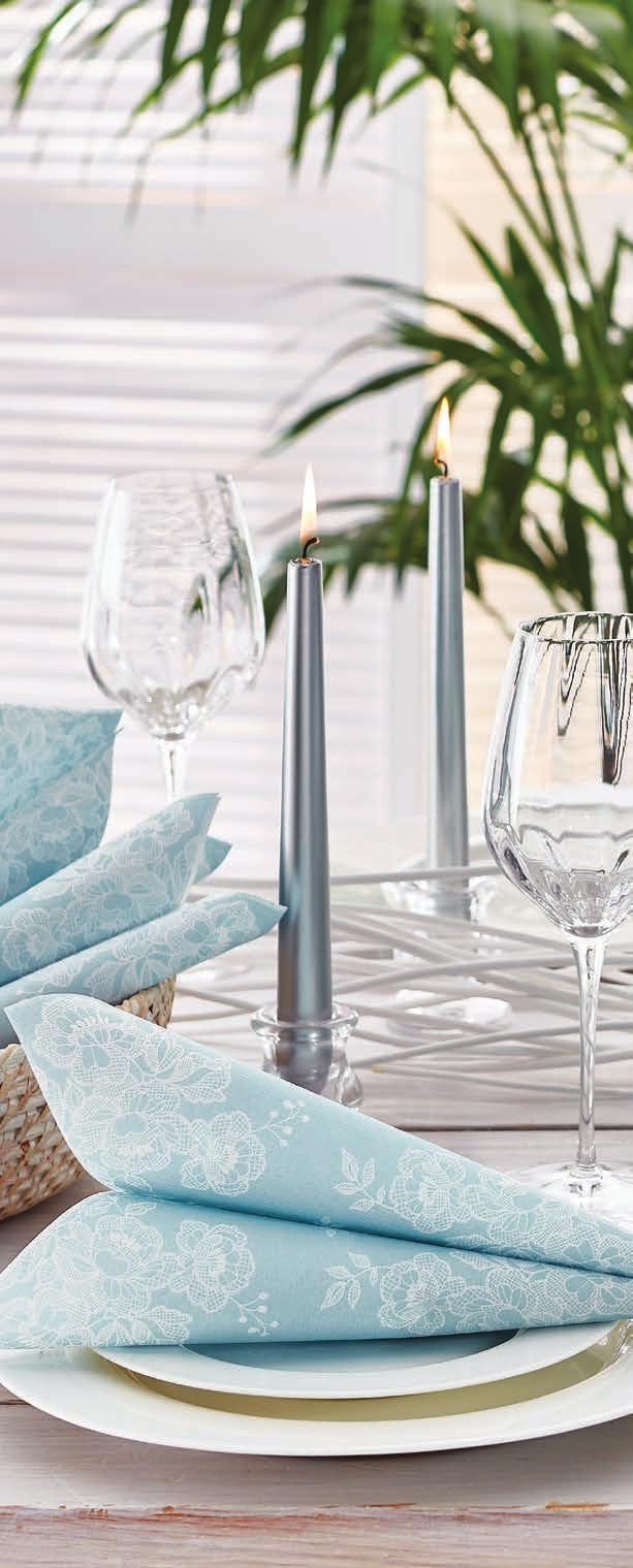 TAPERED CANDLES / ŚWIECE STOŻKOWE ASC004501 white tapered candle 24 cm 8 pcs ASC004601 cream tapered candle 24 cm 8 pcs ASC005301 blue tapered candle 24