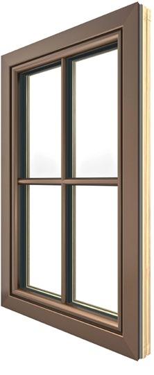 PCV Biały WIDOK Z ZEWNĄTRZ ALUMINIUM nakładki w wielu kolorach M916 HM304 HM605 Profilowane skrzydła okien ambiente są zlicowane z zaokrągloną ościeżnicą i tworzą przytulną, nastrojową atmosferę.