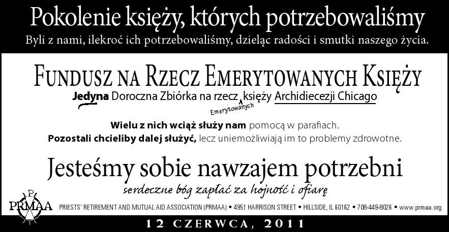 Rodziców dzieci pierwszokomunijnych, które będą uczestniczyć w procesji prosimy o kontakt z biurem parafialnym (773-725-2300) abyśmy mieli dokładniejsze rozeznanie ilu uczestników możemy się