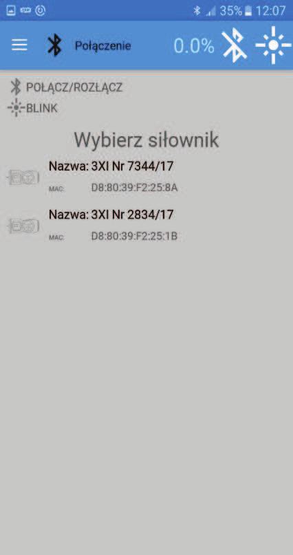 VII-F), w górnej czci (belce) aplikacji, zmieniaj kolor, odpowiednio na