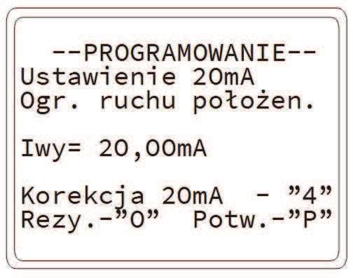 +1 " zakres ruchu siłownika.