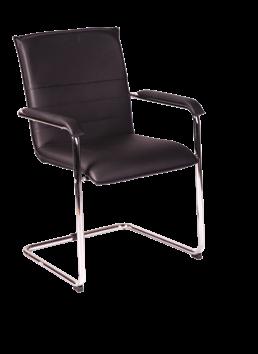 wyściełane owalna rura w ramie srebrna siedzisko amortyzowane, skórzane w kolorze czarnym oparcie z czarnej eko skóry Wieszak na ubrania czarny z metalowymi