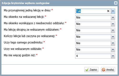 UONET+. Planowanie zastępstw za nieobecnych nauczycieli 5/25 4. Zamknij okno, klikając przycisk Zapisz.