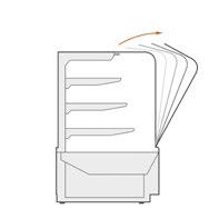LCC Carina 05 EN STANDARD FITTINGS USE DO UŻYTKU STORAGE PRZECHOWYWANIE integral condensing unit fan-assisted refrigeration single curved front glass, tilt forward double glazed rear sliding doors