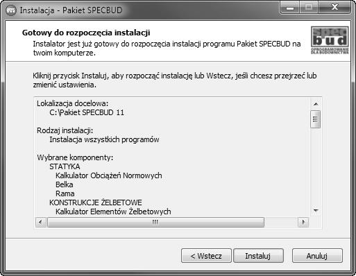 INSTALACJA PAKIETU 7. Pojawia się okno informujące, że przygotowanie do instalacji zostało zakończone.