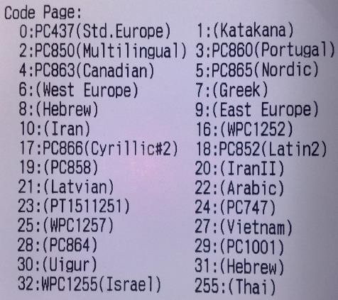 Code page Set: Umożliwia ustawienie na drukarce właściwej strony kodowej, co jest szczególnie istotne, gdy drukarka jest skonfigurowana do pracy w