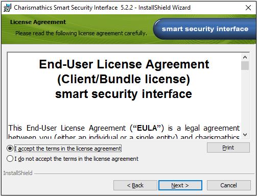 php/oprogramowanie zawierający aplikację do obsługi karty kryptograficznej Charismathics Smart Security Interface oraz zestaw