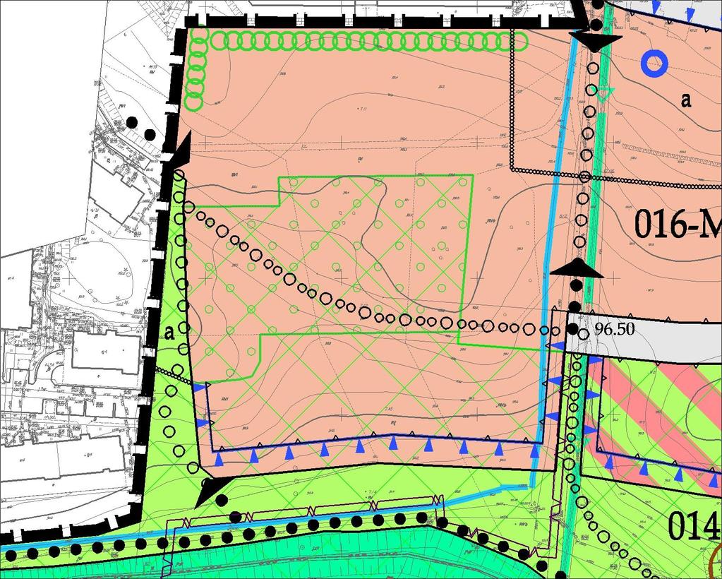 Projekt planu Szpaler drzew Dojście do osiedla Polnord Wlot ciągu pieszorowerowego