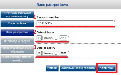 Jeśli Pani urodził/a się w Rosji, z listy wybrać YES i podać kiedy i do jakiego kraju Pan/i wyemigrował/a Wybrać ZACHOWAJ KOPIĘ ROBOCZĄ, a następnie KONTYNUUJ KROK 6 DANE PASZORTOWE 1.