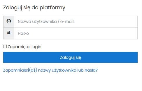 Proszę wpisać Państwa nazwę użytkownika (login) oraz przypisane hasło startowe, a następnie kliknąć,,zaloguj się 3) Po pierwszym logowaniu na platformę, powinni Państwo automatycznie być poproszeni