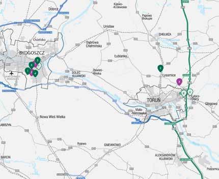 POLAND INDUSTRIAL DESTINATIONS BYDGOSZCZ I TORUŃ MAPA LOKALIZACJI WYBRANE PRZEMYSŁOWE I LOGISTYCZNE PARKI Wybrane istniejące parki 1.