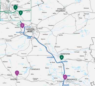 POLAND INDUSTRIAL DESTINATIONS REGION ZACHODNI MAPA LOKALIZACJI WYBRANE PRZEMYSŁOWE I LOGISTYCZNE PARKI Wybrane istniejące parki 1. Exeter Słubice 2. Panattoni Park Zielona Góra 3.