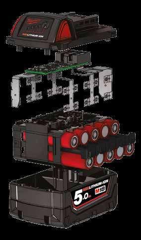 NOWOCZESNA KONSTRUKCJA AKUMULATORÓW REDLITHIUM-ION I REDLITHIUM-ION HIGH OUTPUT NOWA GENERACJA AKUMULATORÓW REDLITHIUM-ION HIGH OUTPUT SPRAWDŹ NASZE FILMY NA KANALE MILWAUKEE TOOL EUROPE youtube.