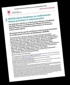 Wytyczne ESC 2016 kategorie ryzyka sercowo-naczyniowego Bardzo wysokie ryzyko Osoby z każdym z poniższych: Udokumentowana choroba układu krążenia, klinicznie lub w oparciu o wiarygodne obrazowanie