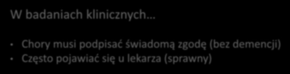W badaniach klinicznych Chory musi podpisać świadomą
