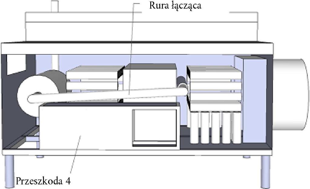 Na rysunku 1 pokazano aparaturę badawczą od przedniej strony, na rysunku 2 od tylnej strony, a na rysunku 3 z góry.