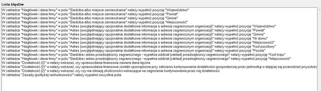 XML Przejście do zakładki XML powoduje przygotowanie e-sprawozdania w formacie XML.