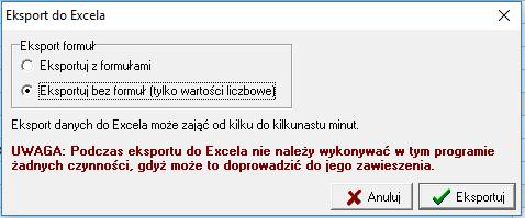 Opis poleceń menu Polecenia menu Plik Zapisz Zapisuje bieżący plik na dysku. Zapisz jako... Zapisuje plik pod nową nazwą. Eksportuj do Excela... Eksportuje dane do programu MS Excel.