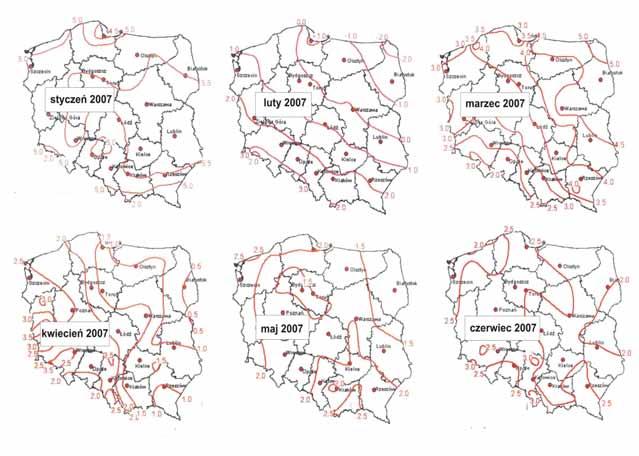 Wyniki pomiarów ze stacji monitoringowych województwa podkarpackiego, dane RZGW w Krakowie oraz dane IMGW potwierdzają, że w województwie podkarpackim w rozważanym okresie, w szczególności w kwietniu
