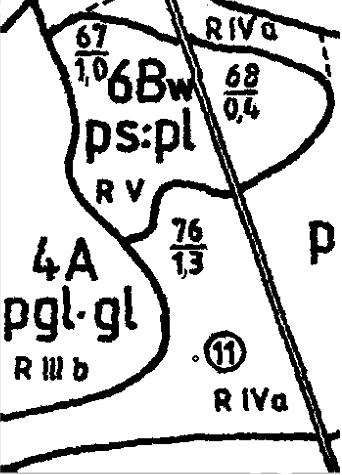 Zadanie 1 Cyfra 4 w oznaczeniu 4A na przedstawionym fragmencie mapy glebowo-rolniczej oznacza typ gleby.