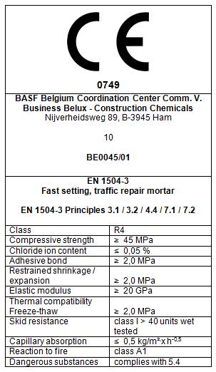 OPIS to jednoskładnikowa, szybkowiążąca i szybko utwardzalna zalewowa zaprawa naprawcza i klejowa, spełniająca wymogi klasy R4 określone w części 3 nowej normy europejskiej EN 1504.