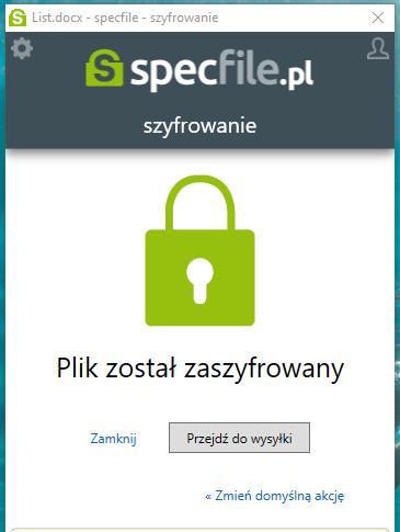 Strona 20 6. Szyfrowanie pliku/katalogu: Aby zaszyfrować plik/katalog użyj przycisku znajdującego się w prawym dolnym rogu panelu szyfrowania.