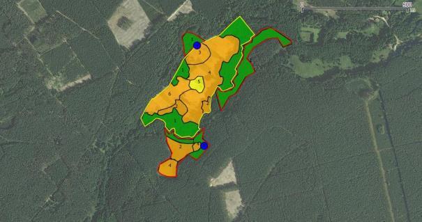 Ryc. 16 Rozmieszczenie siedlisk Natura 2000 w rezerwacie i jego