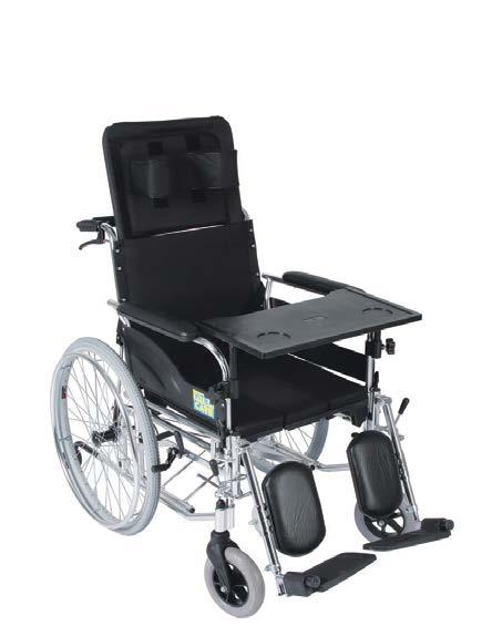 82 Wózki specjalne recliner plus nr katalogowy VCWK7T wózek inwalidzki specjalny wózek typu recliner z możliwością odchylania oparcia od pozycji siedzącej do leżącej składana rama stalowa o